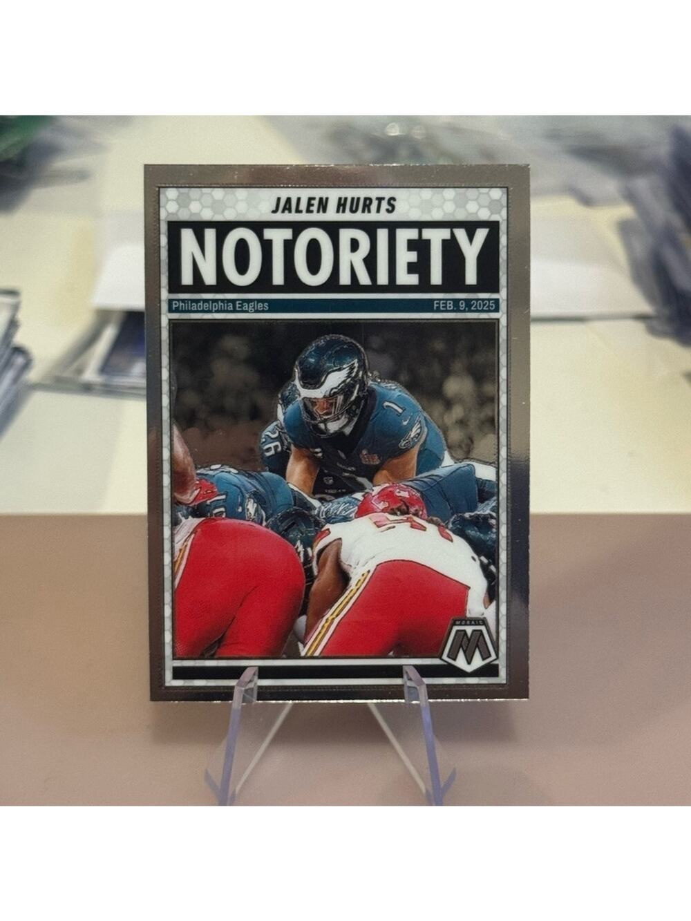 🔥 2025 Jalen Hurts Panini Mosaic Notoriety Card. Philadelphia Eagles